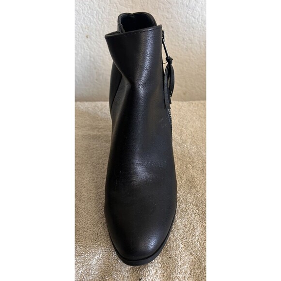 SHE & IN Women's Size 7.5 Black Chunky Heeled Ankle Boots with Tassels - Picture 6 of 12